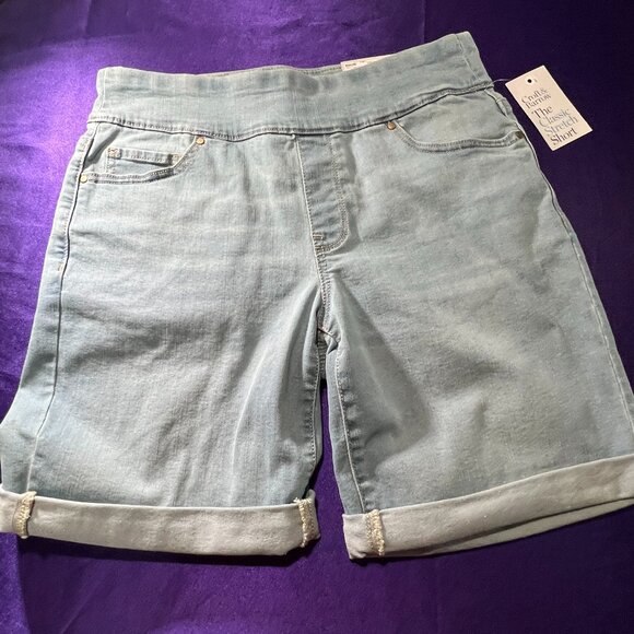 Croft & Barrow Classic Fit Shorts Plus 18 Blue Stretch Womens Measures
